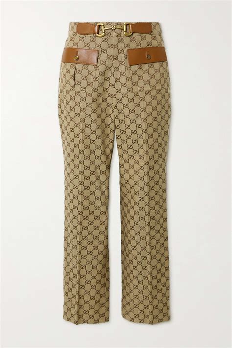 gucci cotton jacquard flared pants|mr porter Gucci pants.